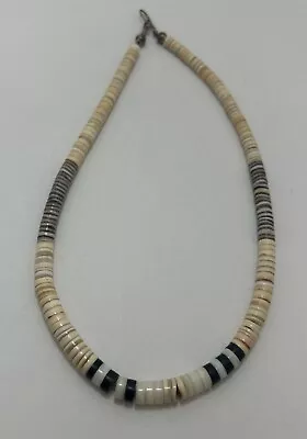 Vintage Santo Domingo Pueblo Graduated Shell Heishi Bead Choker Necklace • $69.99