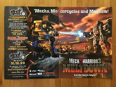 MechWarrior 3 PC 1999 Vintage Video Game Print Ad/Poster Official Big Box Art • $17.99