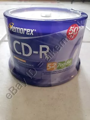 New Memorex 50 Cd-r Blank Media Spindle 52x 700mb 80min Good For Music & Data • $24.95