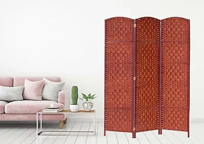 3 4 5 6 7 8 Panel Folding Room Divider Privacy Screen Diamond Weave Fiber • $159