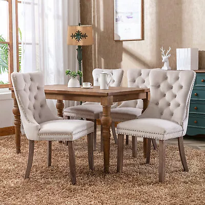 2/4/6/8pc Modern Dining Chair Velvet Kitchen Upholstered Living Room W/ Wood Leg • $148.79