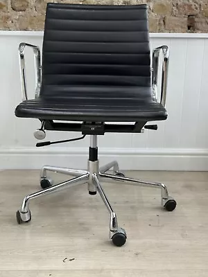 Vintage Eames ICF EA Leather Swivel Desk Office Chair • £425