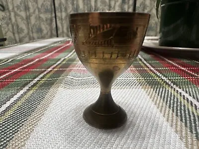 Vintage Ornate Brass Indian Miniature Cup Goblet • $7.99