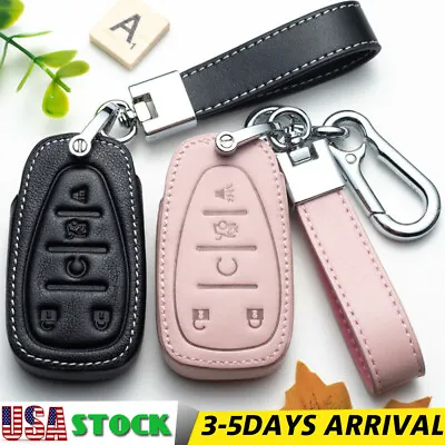 Leather Key Case Cover Bag Holder For Chevrolet Malibu Equinox Camaro Remote Fob • $19.80