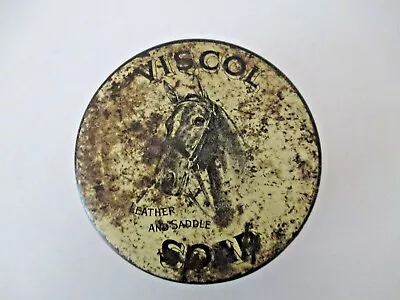 Antique Viscol Leather And Saddle Soap Shoe Polish Round Tin Can Vtg  AZ27 • $9.99