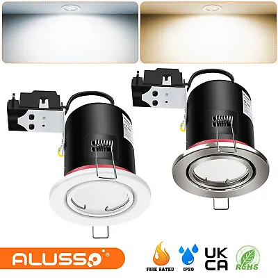 £27.03 • Buy 6x Recessed Fire Rated Ceiling Downlights LED GU10 Spotlights Downlight IP20
