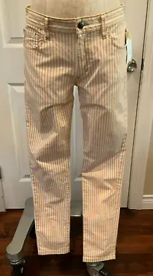 Joe's Jeans Light Orange & White Vertical Striped  Slim Fit  Pants Size 26 • $24.80