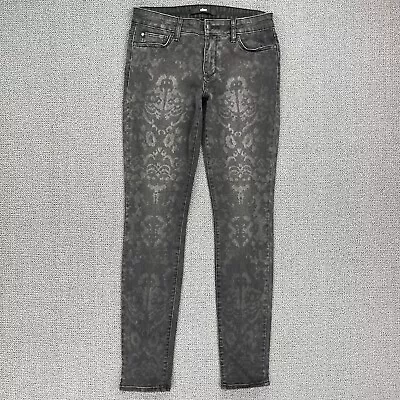 Else Women's Jeans Size 27 Skinny Fit Black Printed Denim Mid Rise Stretch • $13.29