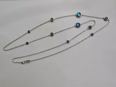 Ippolita Sterling Silver Multi-gemstone Station Necklace 38  EUC • $258