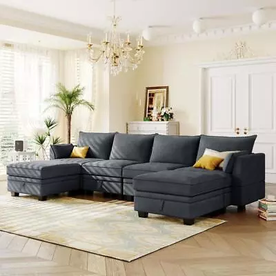 Modern Large U-Shape Modular Storage Sectional Sofa W/Reversible Chaise Sofa Bed • $1082.19