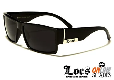 LOCS Outlaw Biker Shades OG Cholo Gangster Men's BLACK Sunglasses Dark Lens NEW • $9.95