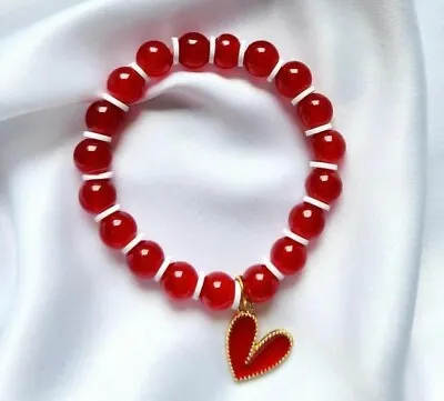 Lovely Daisy Heart Shape Red  Bracelet Girls/Women  Jewellery Gift • £4.99