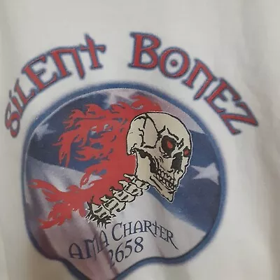 Mens Motorcycle Club Shirt XL Silent Bonez AMA Charter 2658 • $17.29