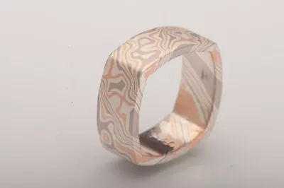  James Binnion Mokume Gane Square Mens Wedding Band Size 11.25 Retail $4500.00 • $3300