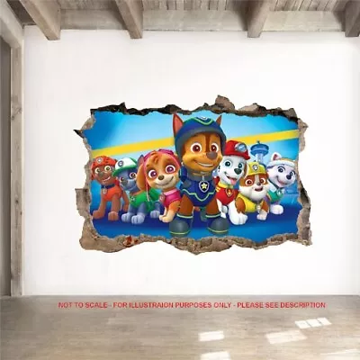 Paw Patrol Wall Smash Decal Sticker Bedroom Vinyl Kids Mural Art • £5.49