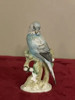 Vintage 90s K's Collection Blue Parakeet Resin Bird Figurine • $10