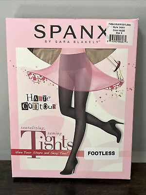 Spanx Fabulous Footless High Waisted Pantyhose Tights ~ Size 6 (F) NUDE COLOR • £17.09