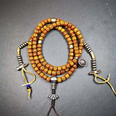 Gandhanra Handmade 108 Bodhi Bead MalaOld Tibetan Prayer Beads Necklace30  • $159.99