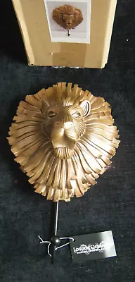 London Ornaments Resin Lion Mane Head Wall Hook Garden  Home Ornament Boxed New • £4.99