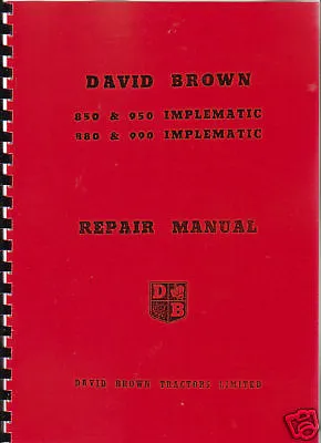 £20 • Buy David Brown 850/950/880/990 Implematic Tractor Manual