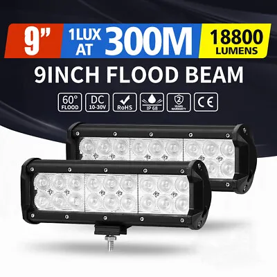 Mobi Pair 9  LED Light Bar Flood Beam Osram Driving Work Lamp 12V 24V • $24.95