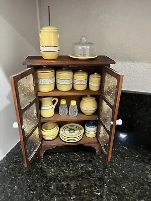 Salesman Sample Size Wood Pie Safe Tender Heart Treasures Miniature Yellow Ware • $179