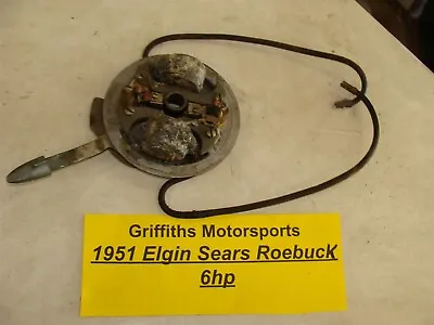 1951 ELGIN Outboard Motor 571-58641 Sears 6hp Coil Points Plate Ignition Lead • $54
