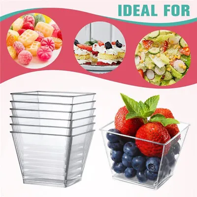 50pcs Dessert Cups Party Small Plastic Dessert Cups Disposable Ice Cream Cup • £4.89