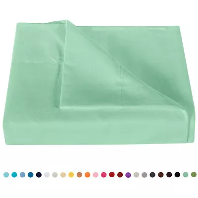 100% Brushed Microfiber Flat Sheet Ultra Soft Breathable Top Sheet 24 Colors • $18.99