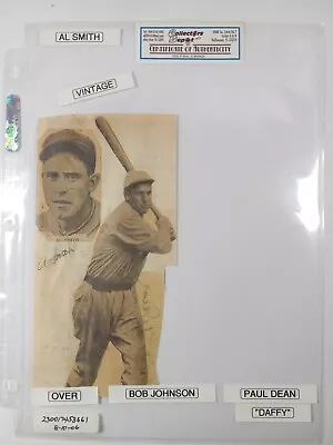Baseball Vintage Autographed Al Smith/bob Johnson/paul Dean  Daffy  COA • $39.95