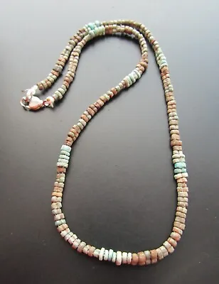 NILE  Ancient Egyptian Faience Amulet Mummy Bead Necklace Ca 600 BC • $45