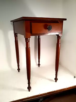 Antique Country Sheraton Mahogany One-Drawer Stand Pegged And Dovetailed • $225