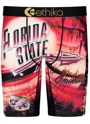 Ethika Men's L Boxer Briefs Florida State Football Seminoles FSU Red Gold Arrow • $14.95