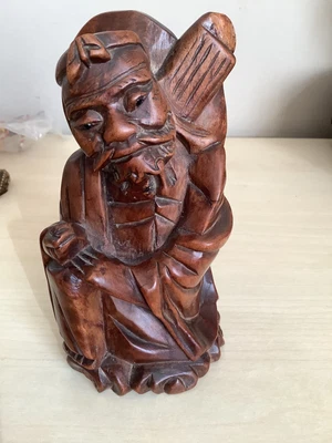 £14.99 • Buy Wooden Carved Oriental Chinese / Japanese Figure.