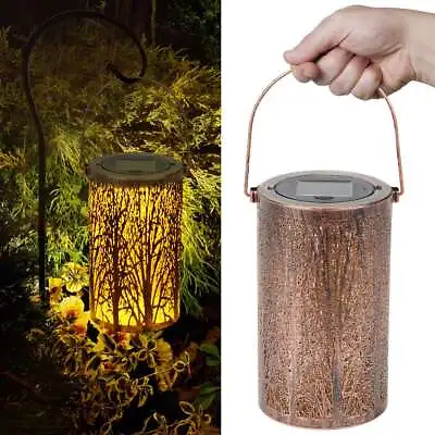 Solar Waterproof Lantern Hanging LED Light Yard Outdoor Garden Flame Lamp Decor • $13.79