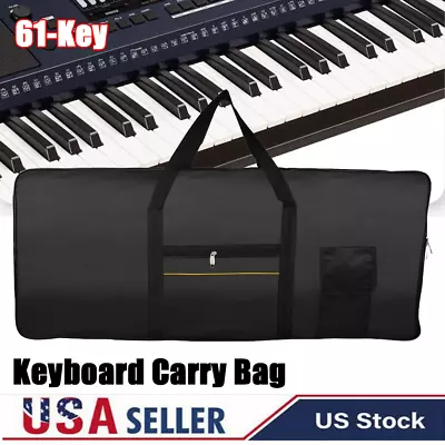 61 Key Keyboard Electric Piano Padded Case Gig Bag For Casio Yamaha Cover Black • $27.99