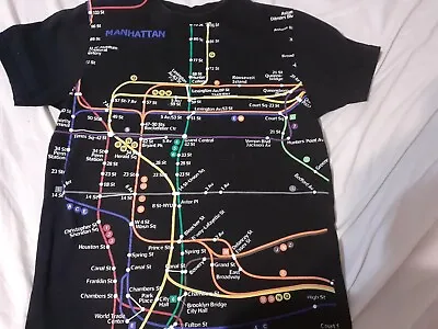 Vtg Official MTA NYC Subway Line Map T Shirt Mens Size SMALL  • $12.99