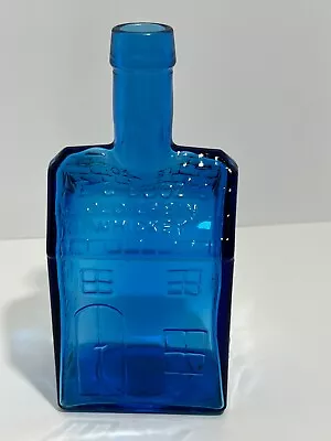 Wheaton Bottle E C Booz's Old Cabin Whiskey 1840 Blue Glass • $8