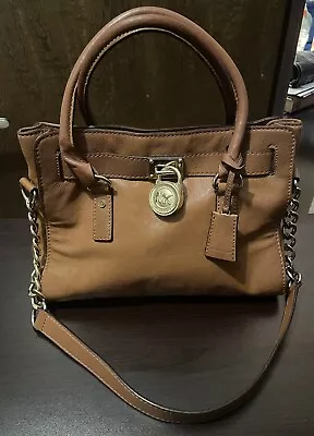 Michael Kors Hamilton Satchel Soft Leather Camel Brown Shoulder Bag READ • $135