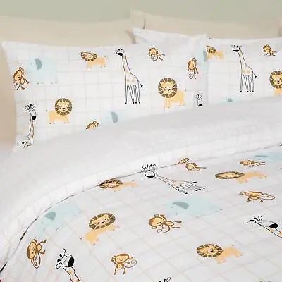 Dreamscene Safari Duvet Cover Pillowcase Reversible Animal Zoo Quilt Bedding Set • £14.99