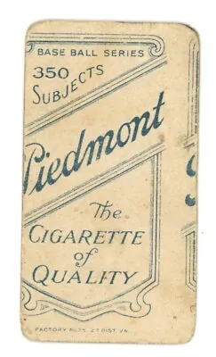 1910 T206 Tobacco Topsy Hartsel Print ERROR Double Back Piedmont  • $613