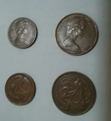 1966 Australian 1 Cent  And 2 Cent Coins. Circulated. Pair Of Coins  • $3.80