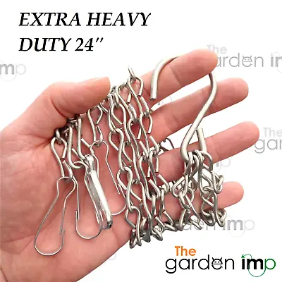 Heavy Duty Hanging Basket Chains Spare New Metal Hangers Hook Clips 4 Strand 24  • £5.59