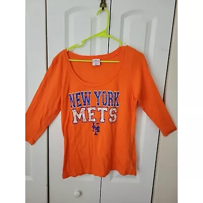 CAMPUS LIFESTYLE WOMENS NEW YORK METS BASEBALL SHIRT SIZE XL Mint Fast Free Ship • $7.99