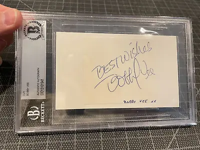 1968 Bobby Vee Crickets Signed Cut On Index Card Beckett Slabbed • $100