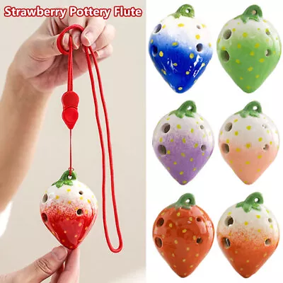 Strawberry 6 Holes Ocarina Students Ceramics Handmade Beginners Instruments • $11.34