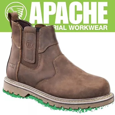 Apache Safety Dealer Boots - Premium Brown Leather Work Boots £50.99 RRP • £45.99