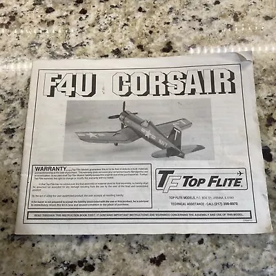 OriginalTop Flite F4U Corsair Manual Instruction Book CRS6p03 • $28