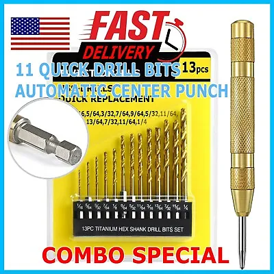 Super Strong Automatic Centre Punch Adjustable Spring Loaded Metal Drill Tool • $8.99