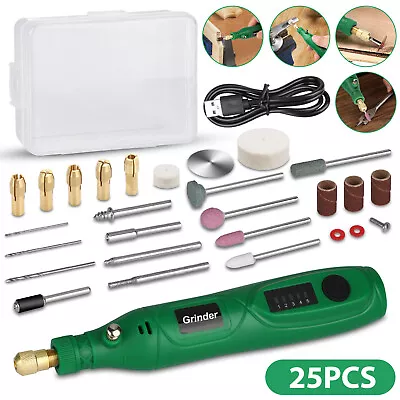 Cordless Electric Grinder Rotary Tool Polishing Kit 5 Speed W/24Pcs Accessories • $18.48